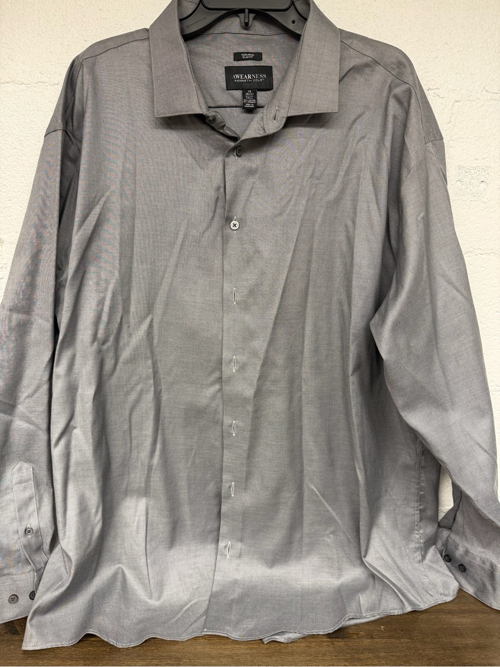 Kenneth Cole Men's Light Gray Dress Shirt